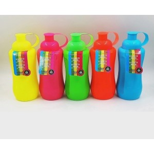 Squeeze Garrafa Plástica Neon de Água Para Academia Caminhada Escola 600ml