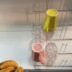 Escorredor Secador de Copos Taças Para Parede Bar Restaurante Cromado 16 lugares 31x27cm